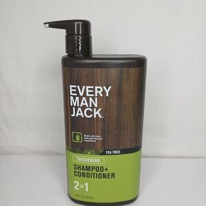 Every Man Jack Tea Tree Mens Thickening 2-in-1 Shampoo + Conditioner 16oz New